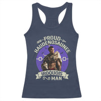 Proud Haudenosaunee Iroquois Man Racerback Tank Top Mohawk Tribe Native American - Wonder Print Shop