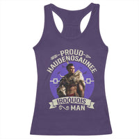 Proud Haudenosaunee Iroquois Man Racerback Tank Top Mohawk Tribe Native American - Wonder Print Shop