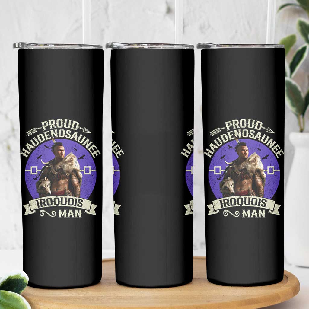 Proud Haudenosaunee Iroquois Man Skinny Tumbler Mohawk Tribe Native American - Wonder Print Shop