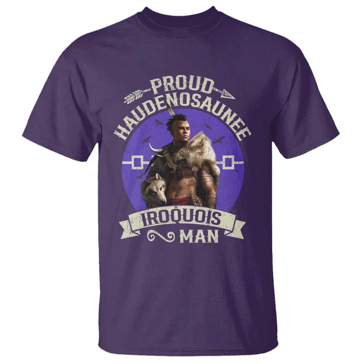 Proud Haudenosaunee Iroquois Man T Shirt Mohawk Tribe Native American - Wonder Print Shop