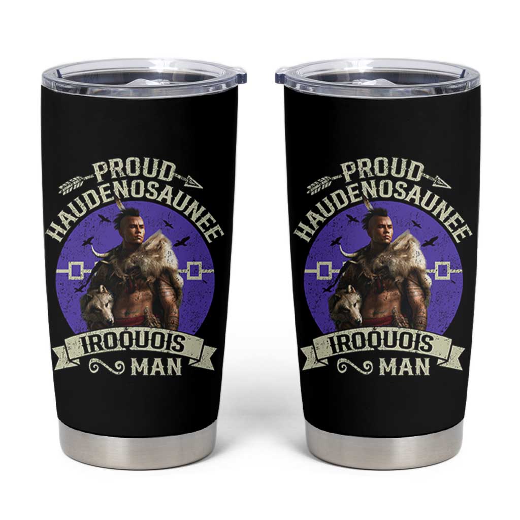 Proud Haudenosaunee Iroquois Man Tumbler Cup Mohawk Tribe Native American - Wonder Print Shop
