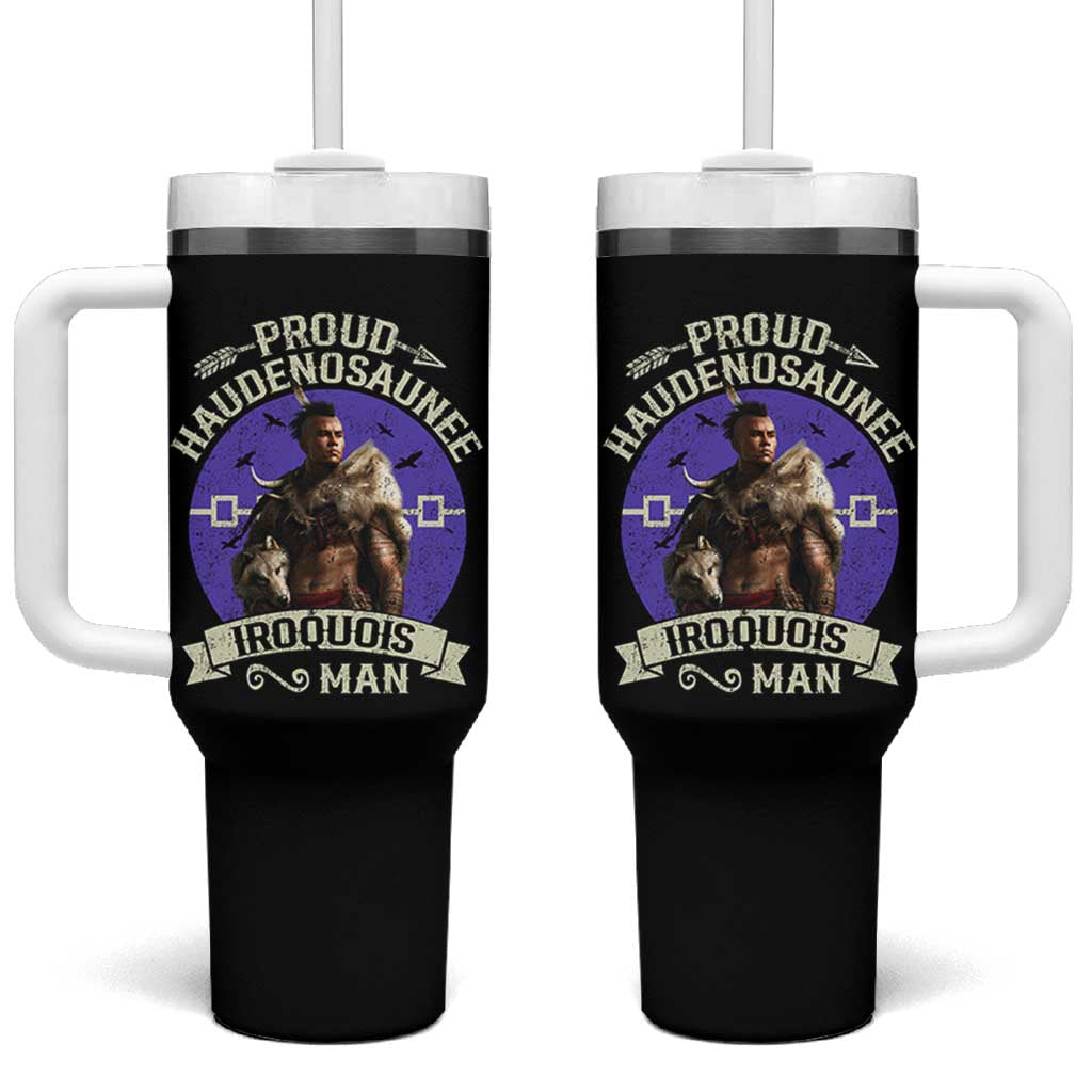 Proud Haudenosaunee Iroquois Man Tumbler With Handle Mohawk Tribe Native American - Wonder Print Shop