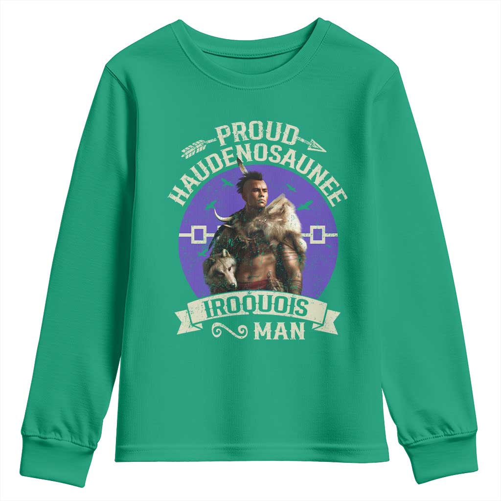 Proud Haudenosaunee Iroquois Man Youth Sweatshirt Mohawk Tribe Native American - Wonder Print Shop
