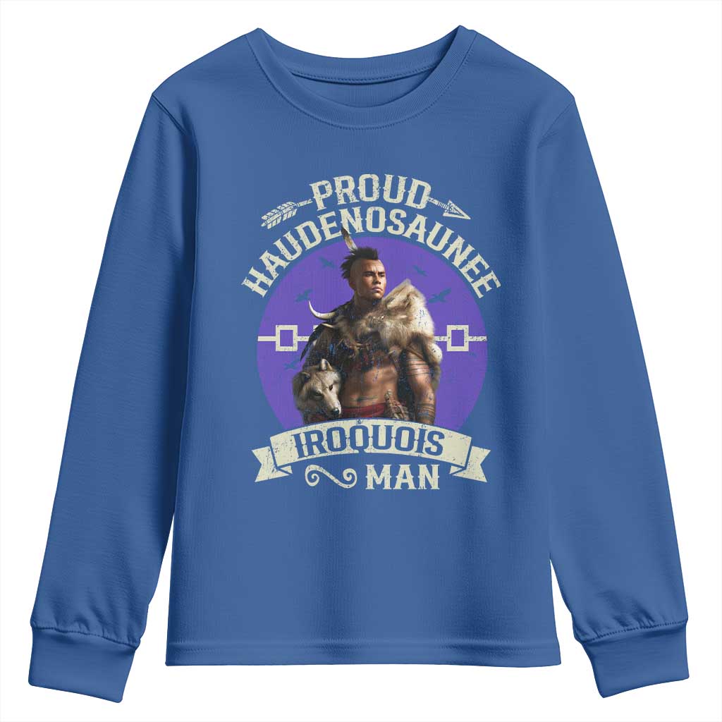 Proud Haudenosaunee Iroquois Man Youth Sweatshirt Mohawk Tribe Native American - Wonder Print Shop
