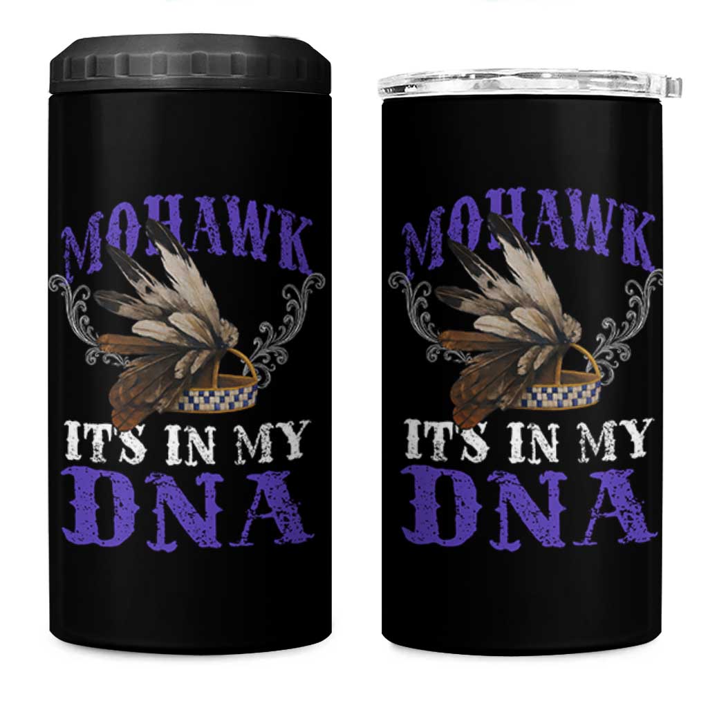 Mohawk It's In My DNA 4 in 1 Can Cooler Tumbler Native American Pride Mohawk Gustoweh - Wonder Print Shop
