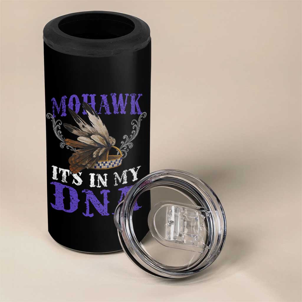 Mohawk It's In My DNA 4 in 1 Can Cooler Tumbler Native American Pride Mohawk Gustoweh - Wonder Print Shop