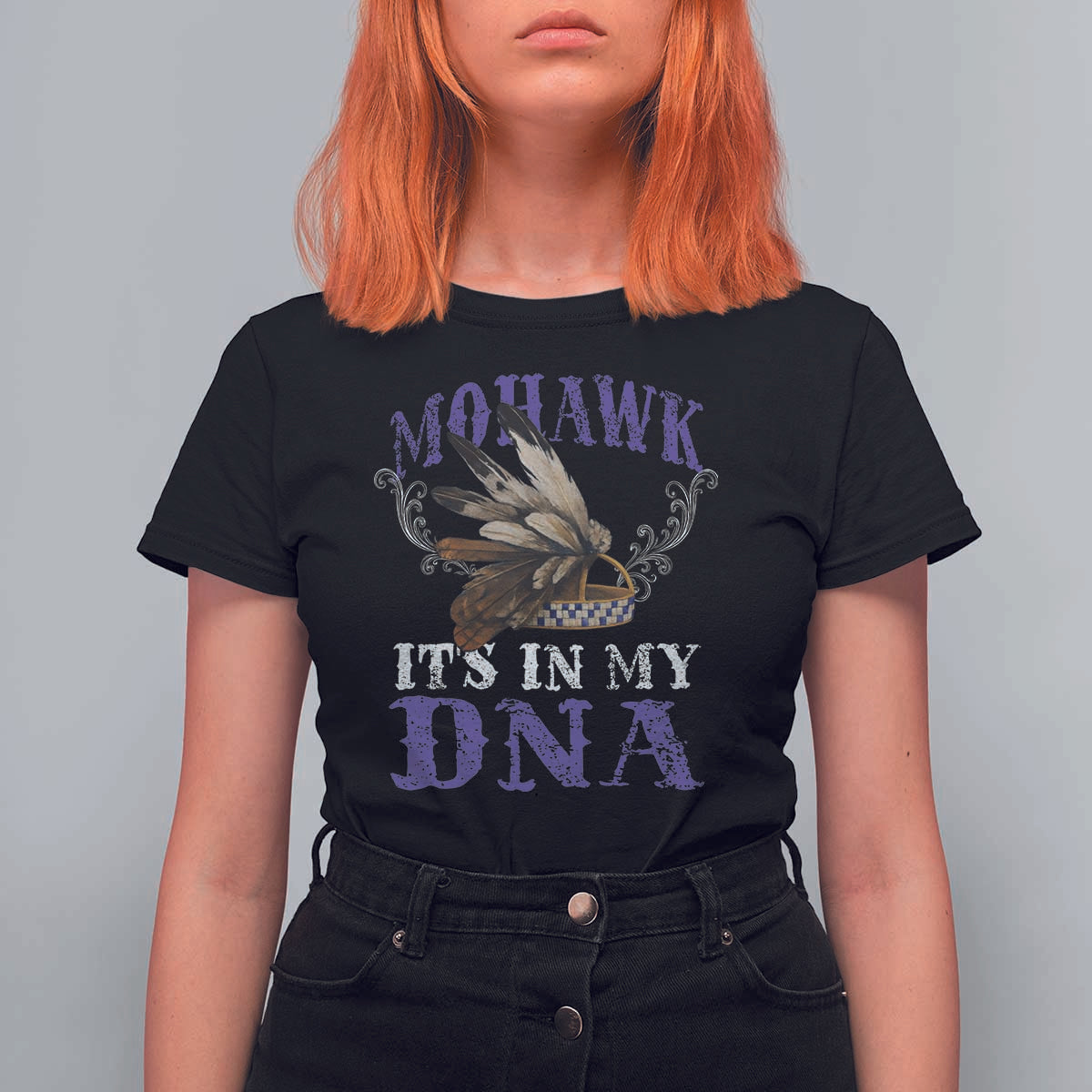 Mohawk It's In My DNA T Shirt For Women Native American Pride Mohawk Gustoweh - Wonder Print Shop