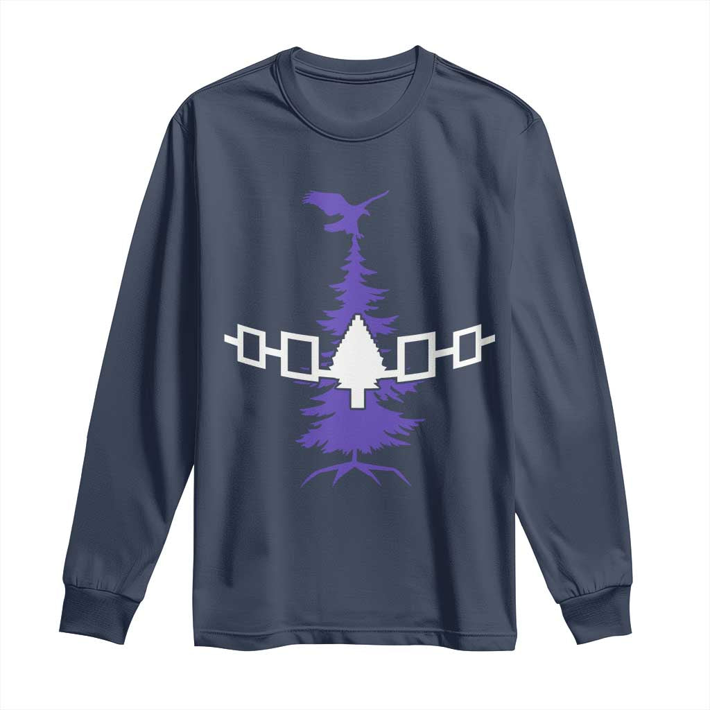 Iroquois Flag Haudenosaunee Iroquoian Native American Tribe Tree of Life Long Sleeve Shirt - Wonder Print Shop