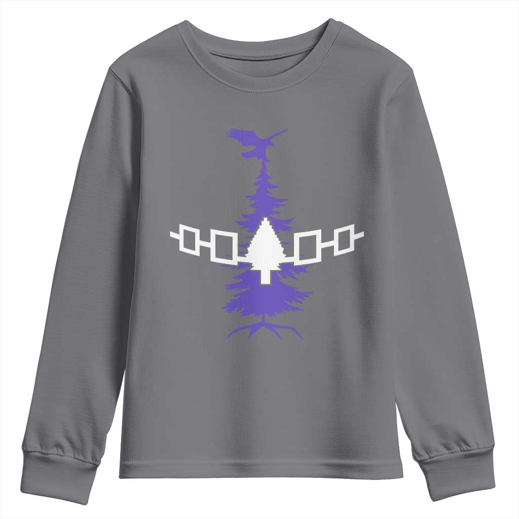 Iroquois Flag Haudenosaunee Iroquoian Native American Tribe Tree of Life Youth Sweatshirt - Wonder Print Shop