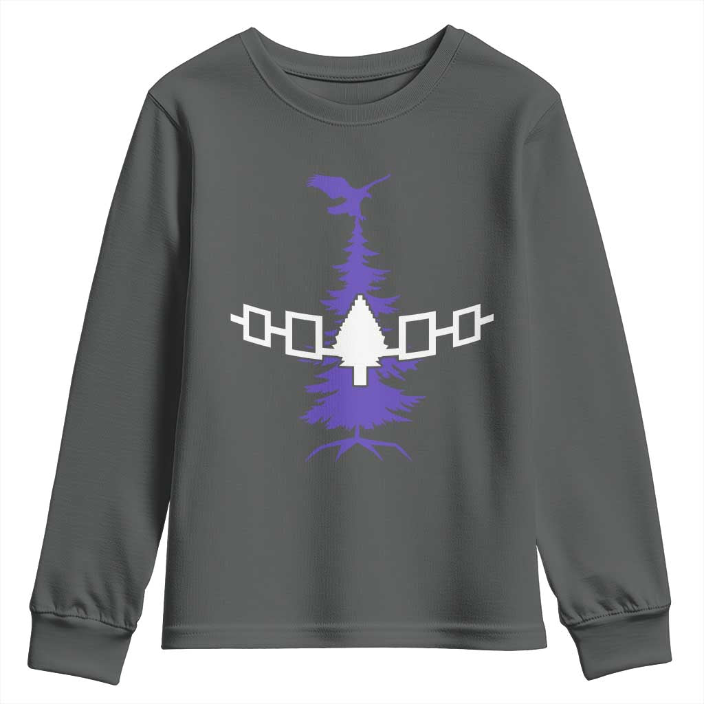 Iroquois Flag Haudenosaunee Iroquoian Native American Tribe Tree of Life Youth Sweatshirt - Wonder Print Shop