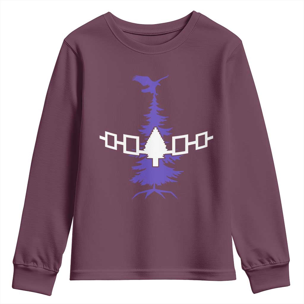 Iroquois Flag Haudenosaunee Iroquoian Native American Tribe Tree of Life Youth Sweatshirt - Wonder Print Shop