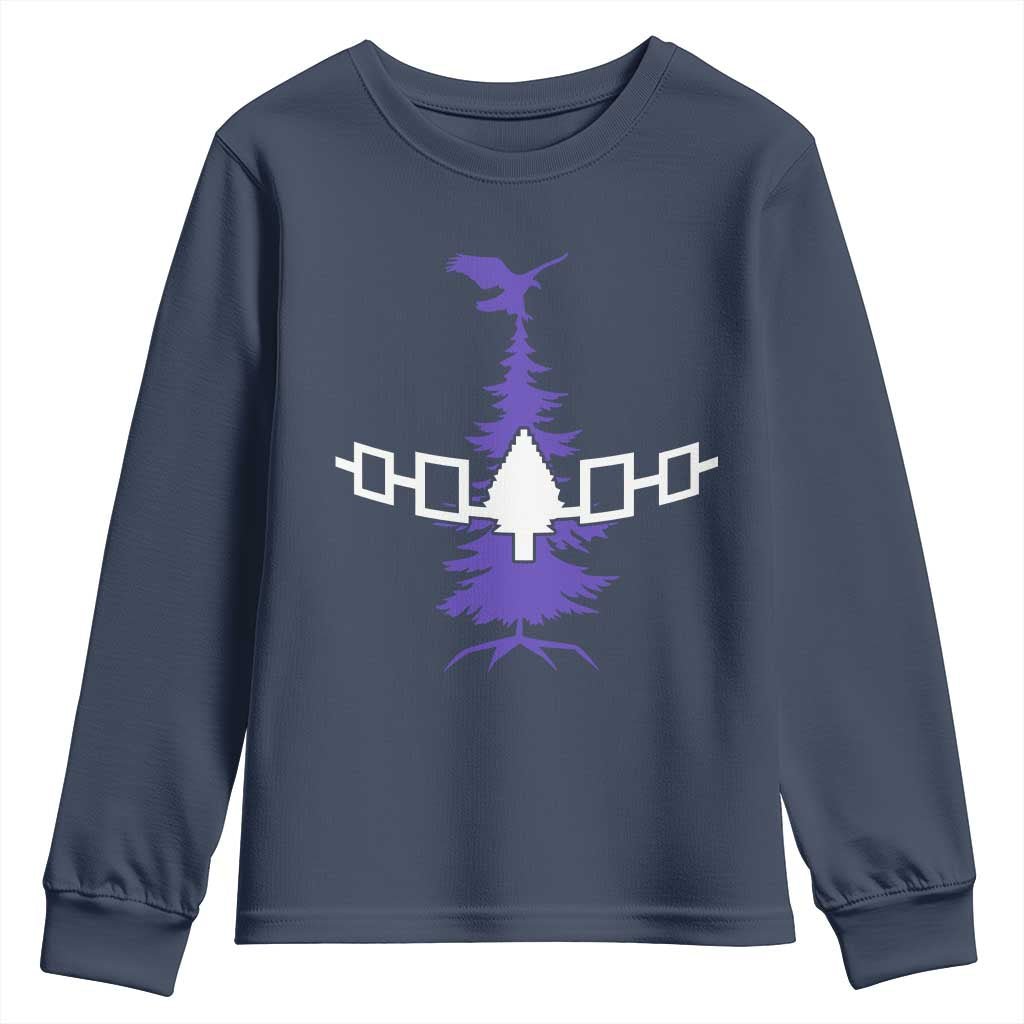 Iroquois Flag Haudenosaunee Iroquoian Native American Tribe Tree of Life Youth Sweatshirt - Wonder Print Shop