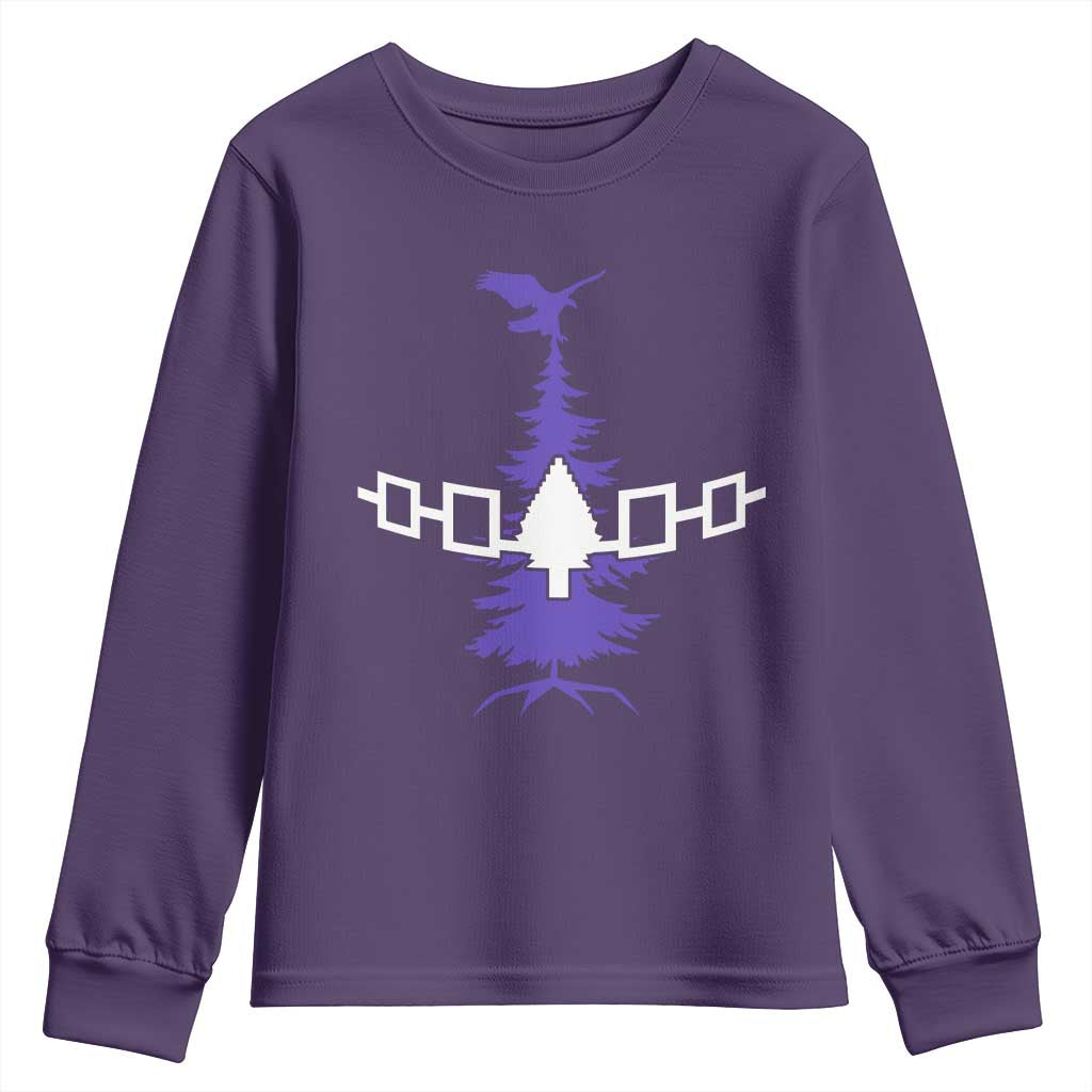 Iroquois Flag Haudenosaunee Iroquoian Native American Tribe Tree of Life Youth Sweatshirt - Wonder Print Shop