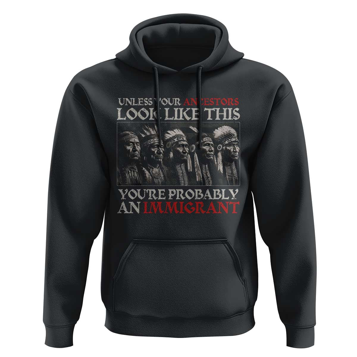 Unless Your Ancestors Look Like This You're Probably An Immigrant Hoodie Native American Indian - Wonder Print Shop