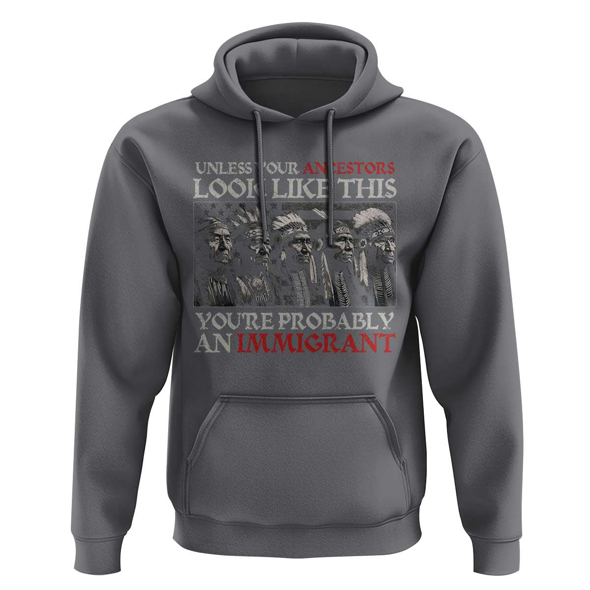Unless Your Ancestors Look Like This You're Probably An Immigrant Hoodie Native American Indian - Wonder Print Shop