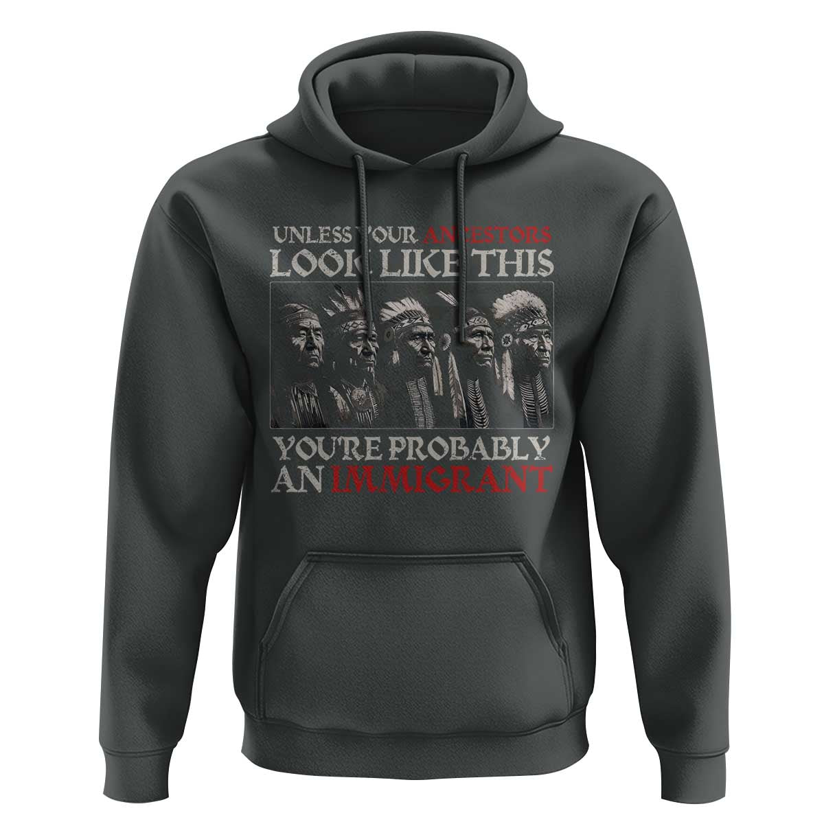 Unless Your Ancestors Look Like This You're Probably An Immigrant Hoodie Native American Indian - Wonder Print Shop