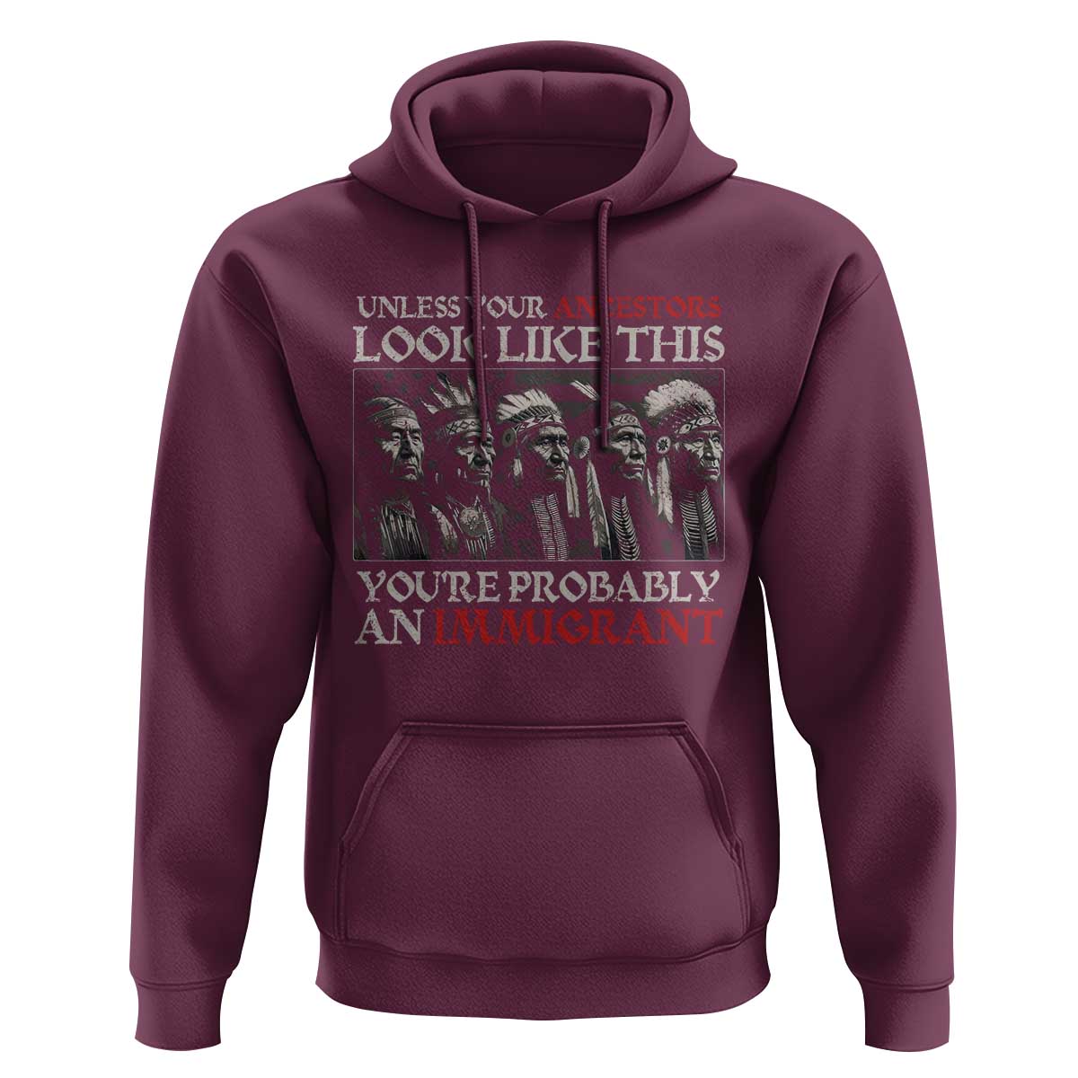 Unless Your Ancestors Look Like This You're Probably An Immigrant Hoodie Native American Indian - Wonder Print Shop