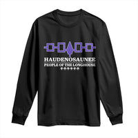Proud Haudenosaunee Long Sleeve Shirt Iroquois Flag People Of The Longhouse - Wonder Print Shop