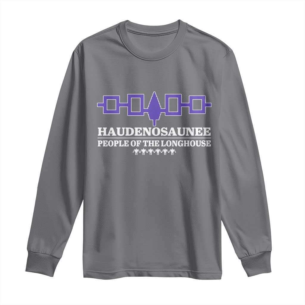 Proud Haudenosaunee Long Sleeve Shirt Iroquois Flag People Of The Longhouse - Wonder Print Shop