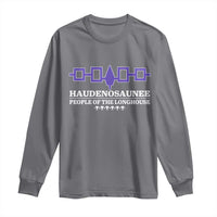 Proud Haudenosaunee Long Sleeve Shirt Iroquois Flag People Of The Longhouse - Wonder Print Shop