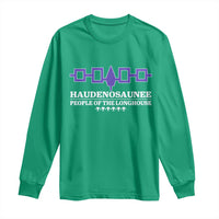 Proud Haudenosaunee Long Sleeve Shirt Iroquois Flag People Of The Longhouse - Wonder Print Shop