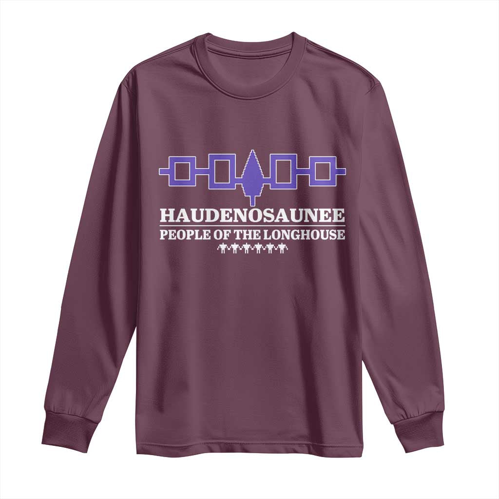 Proud Haudenosaunee Long Sleeve Shirt Iroquois Flag People Of The Longhouse - Wonder Print Shop
