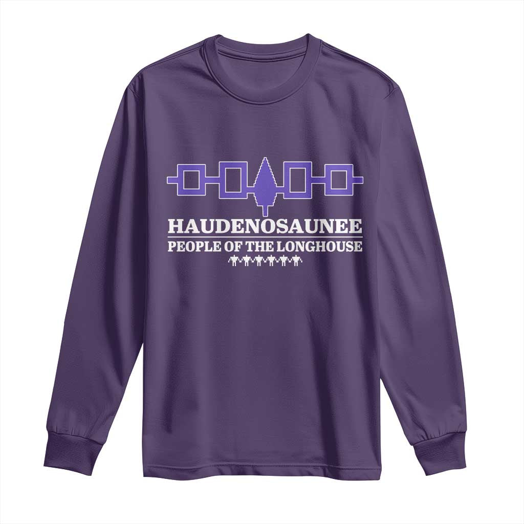 Proud Haudenosaunee Long Sleeve Shirt Iroquois Flag People Of The Longhouse - Wonder Print Shop