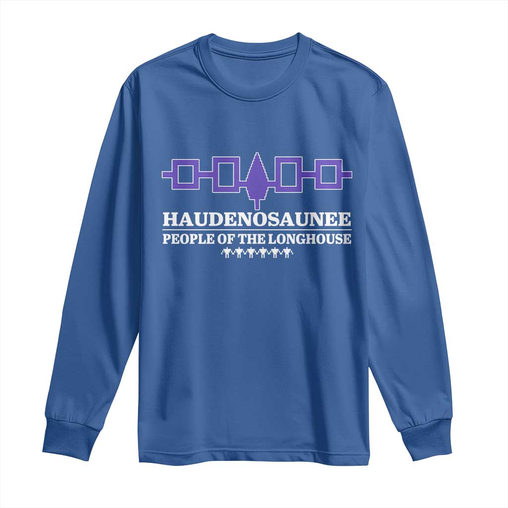 Proud Haudenosaunee Long Sleeve Shirt Iroquois Flag People Of The Longhouse - Wonder Print Shop