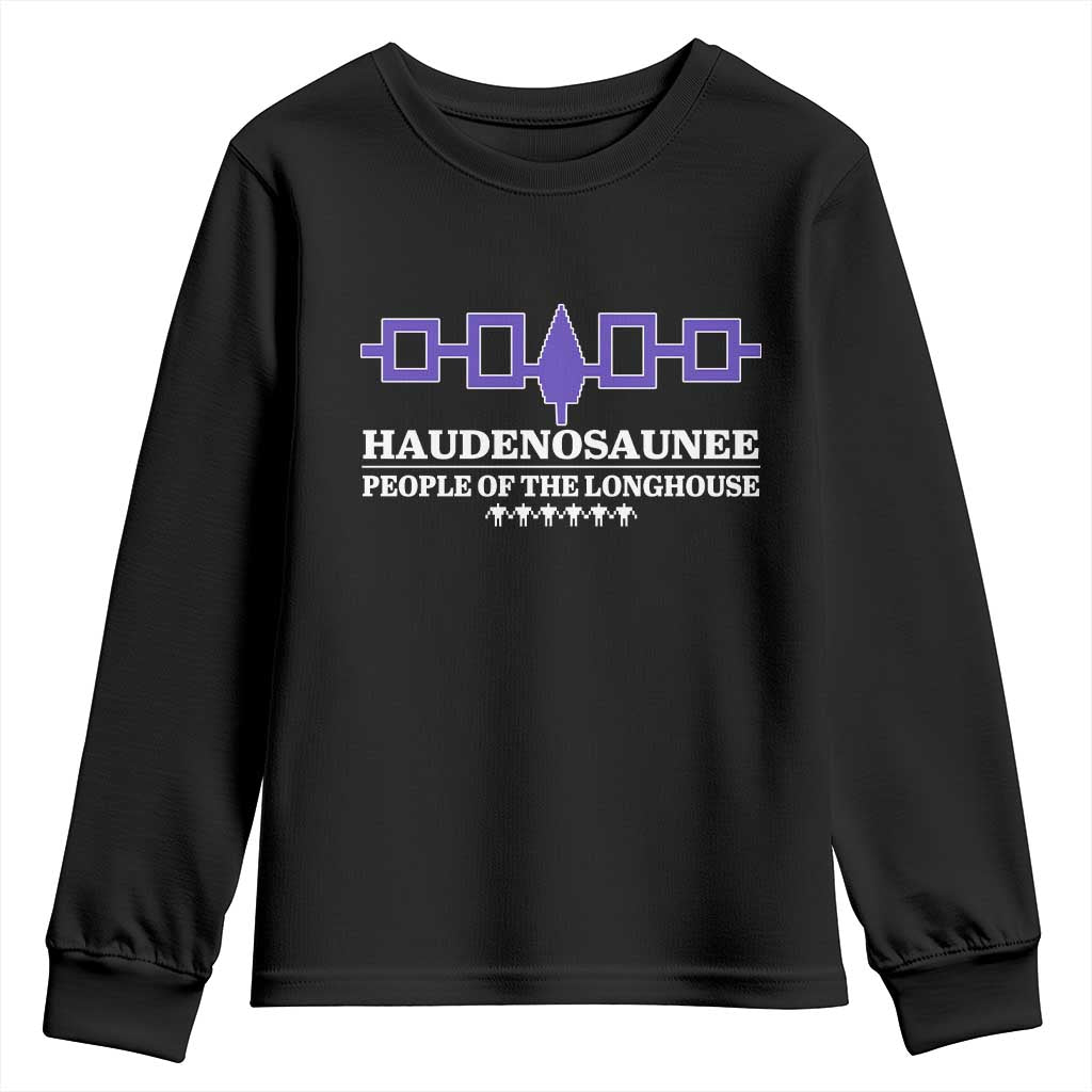 Proud Haudenosaunee Youth Sweatshirt Iroquois Flag People Of The Longhouse - Wonder Print Shop