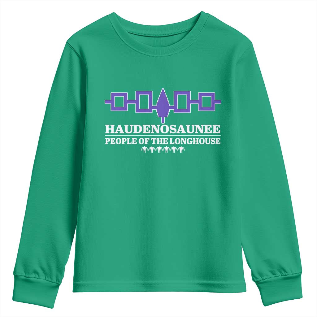Proud Haudenosaunee Youth Sweatshirt Iroquois Flag People Of The Longhouse - Wonder Print Shop