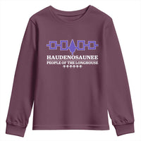 Proud Haudenosaunee Youth Sweatshirt Iroquois Flag People Of The Longhouse - Wonder Print Shop