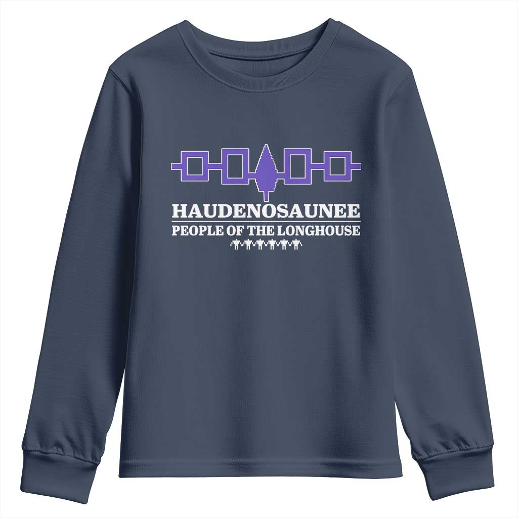 Proud Haudenosaunee Youth Sweatshirt Iroquois Flag People Of The Longhouse - Wonder Print Shop