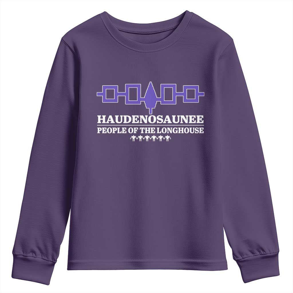 Proud Haudenosaunee Youth Sweatshirt Iroquois Flag People Of The Longhouse - Wonder Print Shop