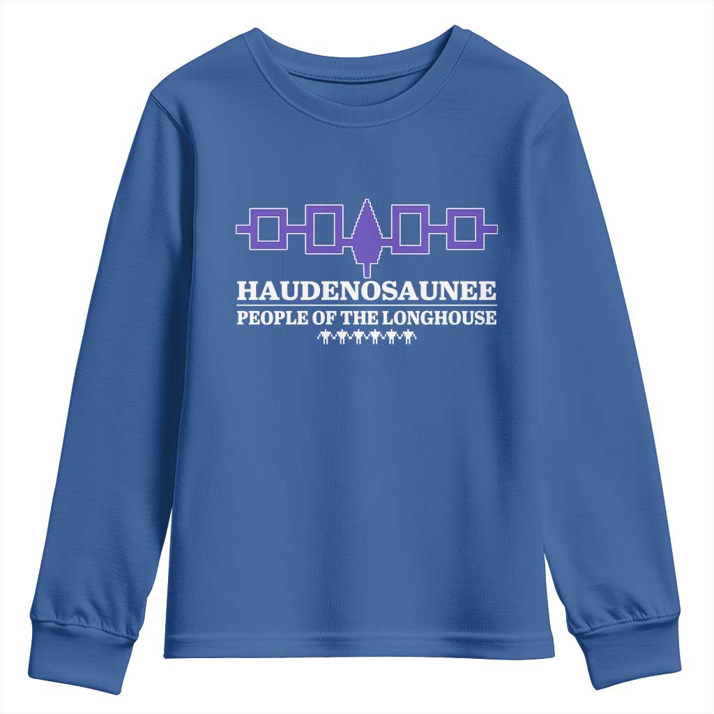 Proud Haudenosaunee Youth Sweatshirt Iroquois Flag People Of The Longhouse - Wonder Print Shop