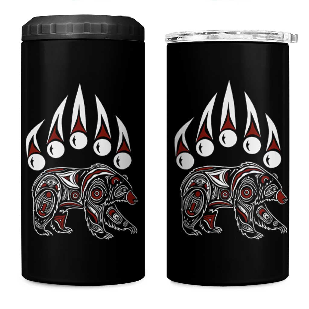Native American Alaska Grizzly Bear Claw Indian Pride 4 in 1 Can Cooler Tumbler - Wonder Print Shop