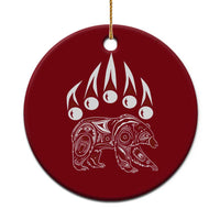 Native American Alaska Grizzly Bear Claw Indian Pride Ceramic Ornament