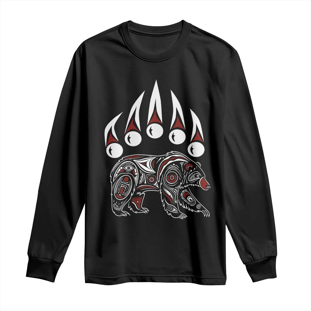 Native American Alaska Grizzly Bear Claw Indian Pride Long Sleeve Shirt - Wonder Print Shop