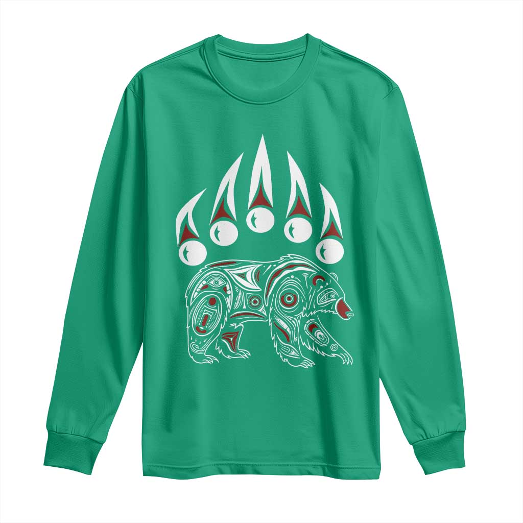 Native American Alaska Grizzly Bear Claw Indian Pride Long Sleeve Shirt - Wonder Print Shop