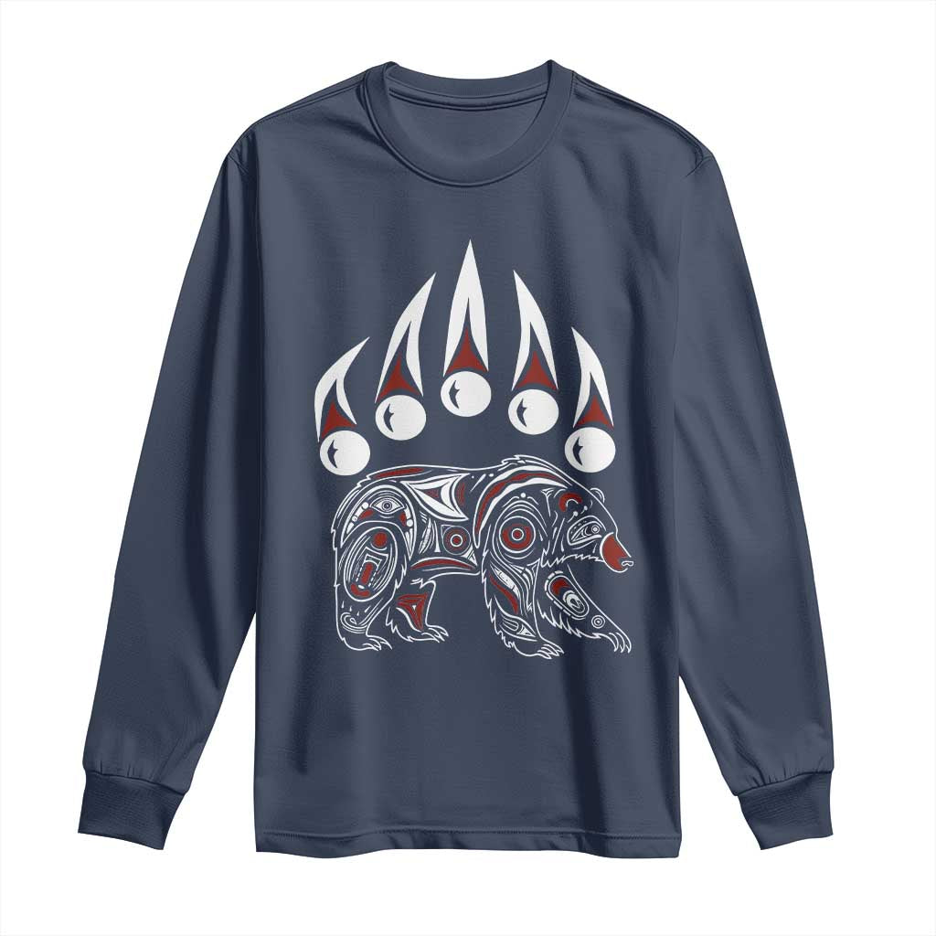 Native American Alaska Grizzly Bear Claw Indian Pride Long Sleeve Shirt - Wonder Print Shop