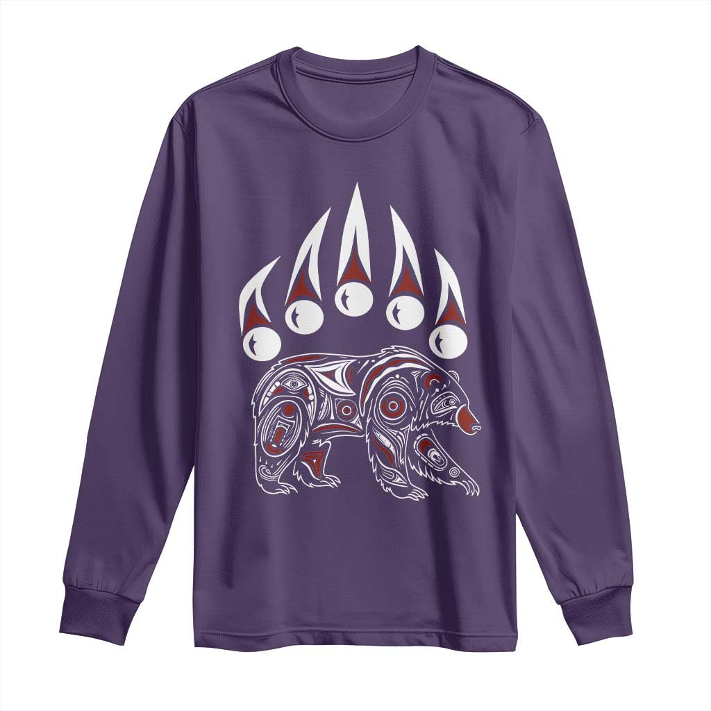 Native American Alaska Grizzly Bear Claw Indian Pride Long Sleeve Shirt - Wonder Print Shop