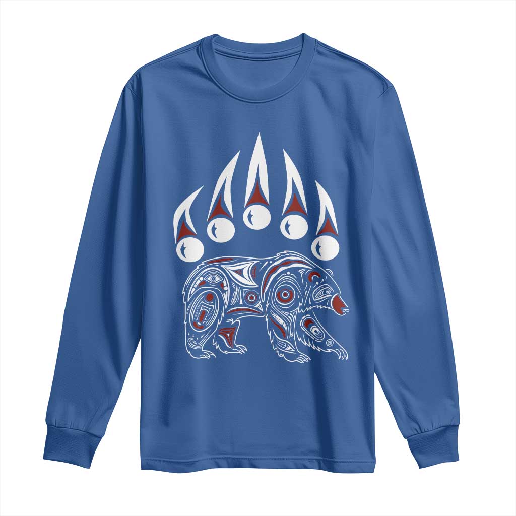 Native American Alaska Grizzly Bear Claw Indian Pride Long Sleeve Shirt - Wonder Print Shop
