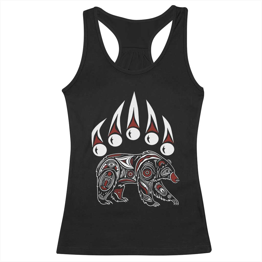 Native American Alaska Grizzly Bear Claw Indian Pride Racerback Tank Top - Wonder Print Shop