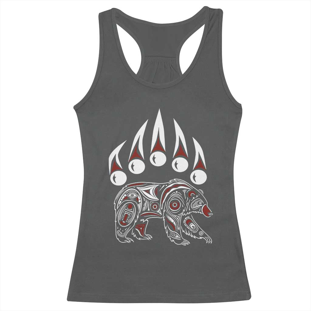 Native American Alaska Grizzly Bear Claw Indian Pride Racerback Tank Top - Wonder Print Shop