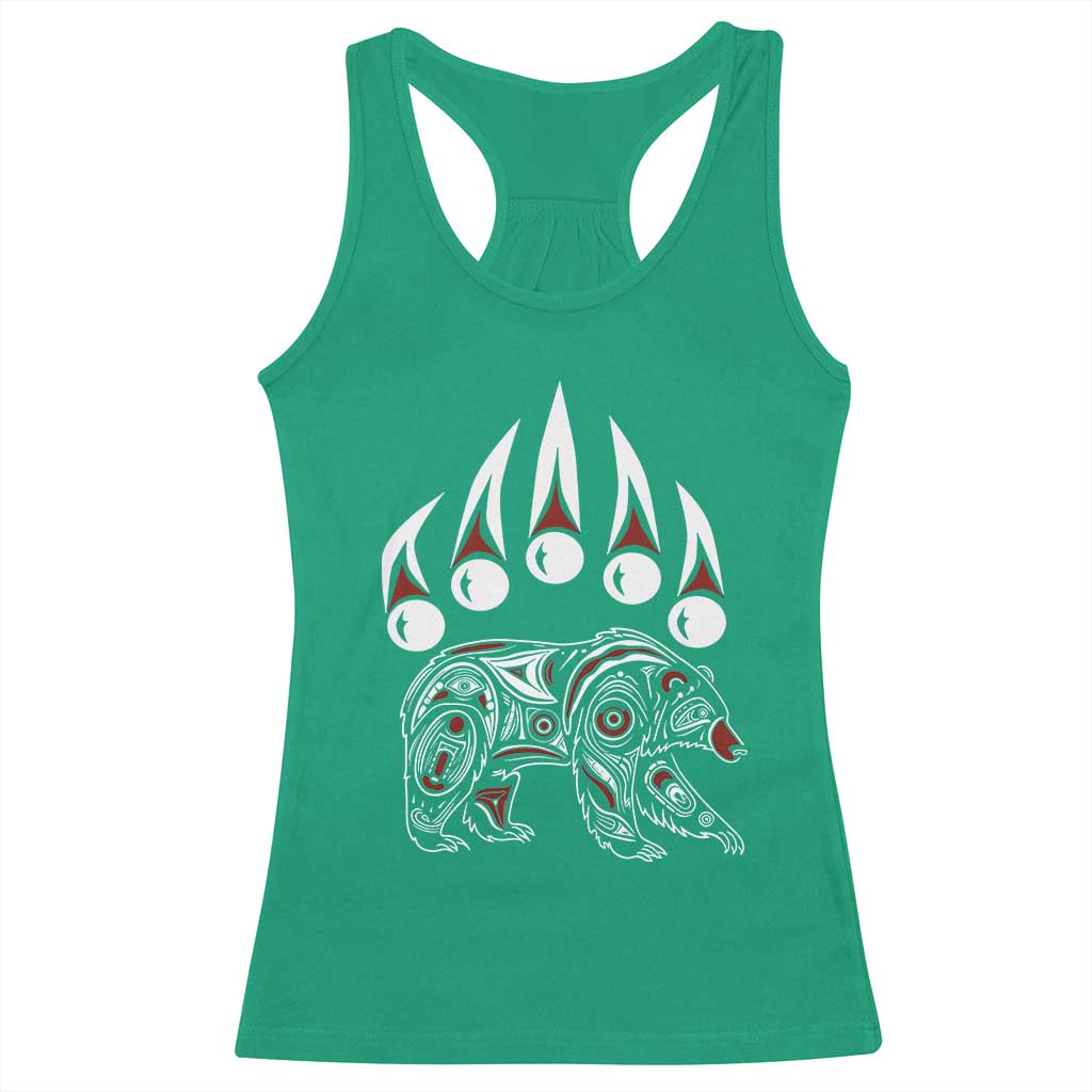 Native American Alaska Grizzly Bear Claw Indian Pride Racerback Tank Top - Wonder Print Shop