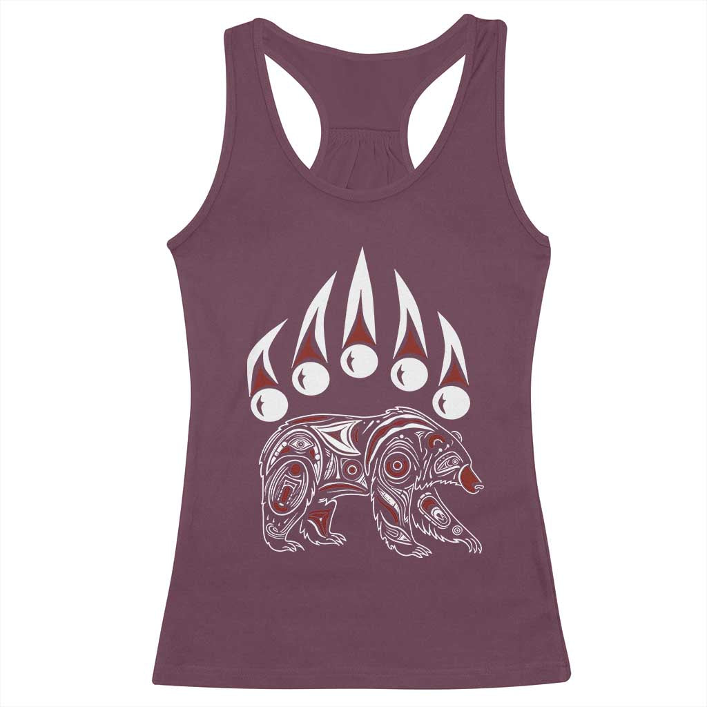 Native American Alaska Grizzly Bear Claw Indian Pride Racerback Tank Top - Wonder Print Shop