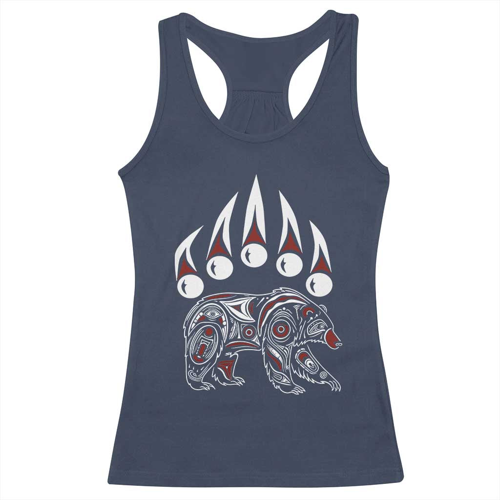 Native American Alaska Grizzly Bear Claw Indian Pride Racerback Tank Top - Wonder Print Shop
