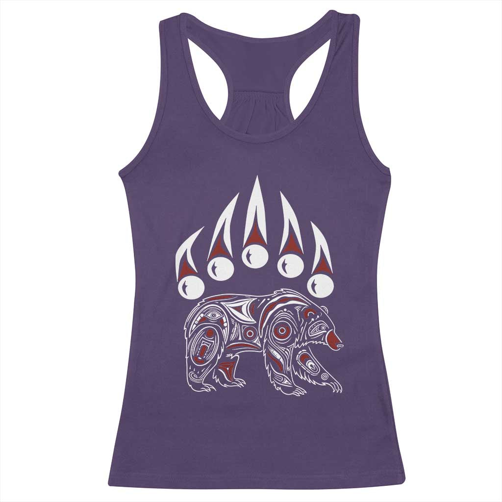 Native American Alaska Grizzly Bear Claw Indian Pride Racerback Tank Top - Wonder Print Shop