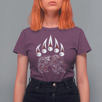 Native American Alaska Grizzly Bear Claw Indian Pride T Shirt For Women - Wonder Print Shop