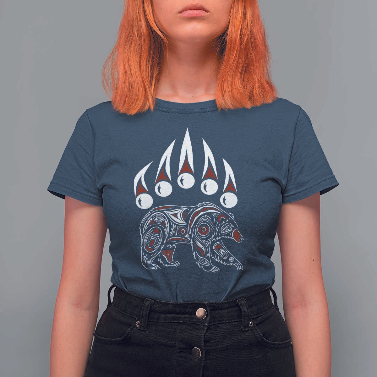 Native American Alaska Grizzly Bear Claw Indian Pride T Shirt For Women - Wonder Print Shop