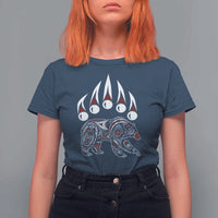 Native American Alaska Grizzly Bear Claw Indian Pride T Shirt For Women - Wonder Print Shop